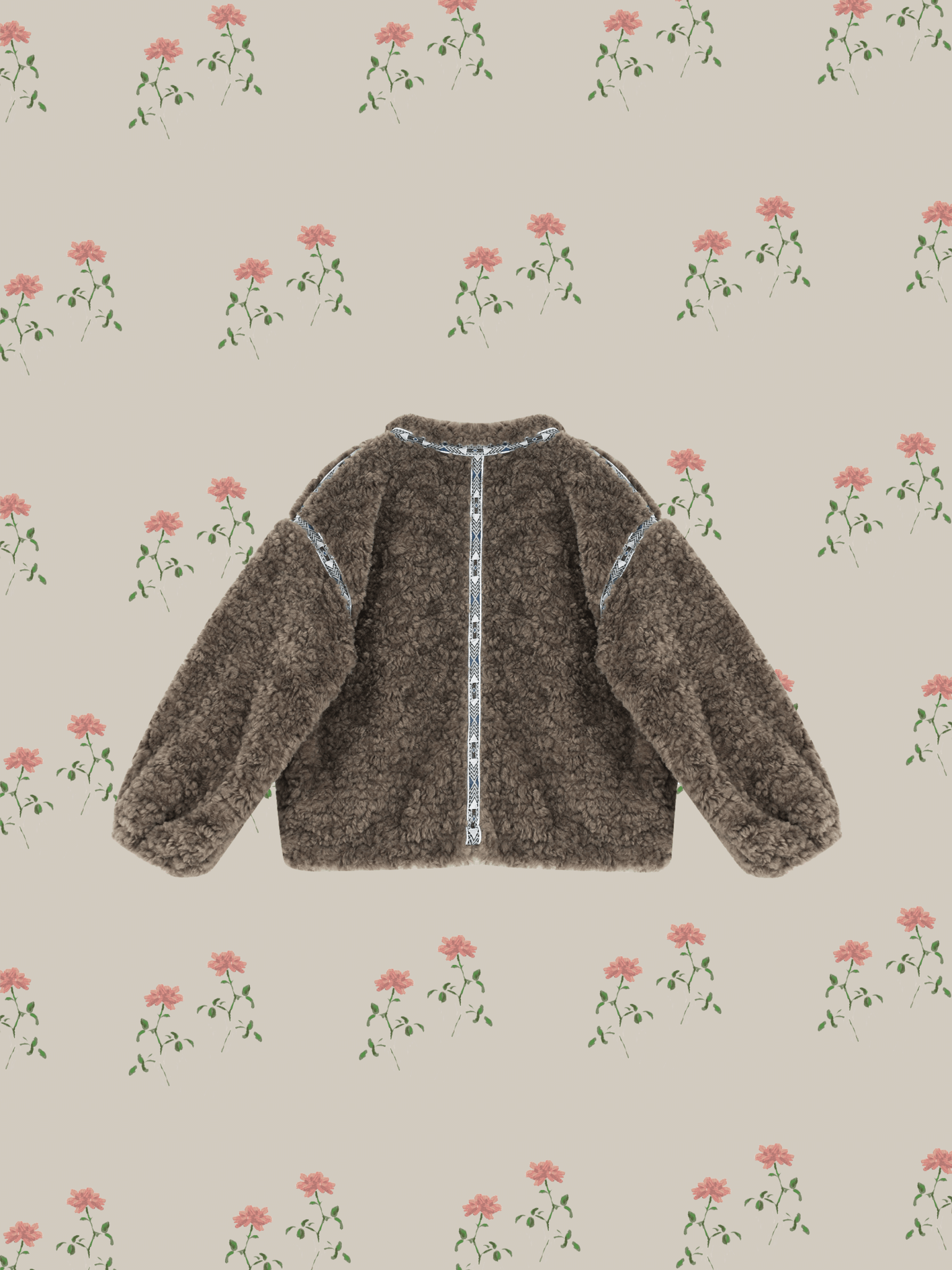 Pattern Line Shearling Boa Jacket - LOVE POMME POMME