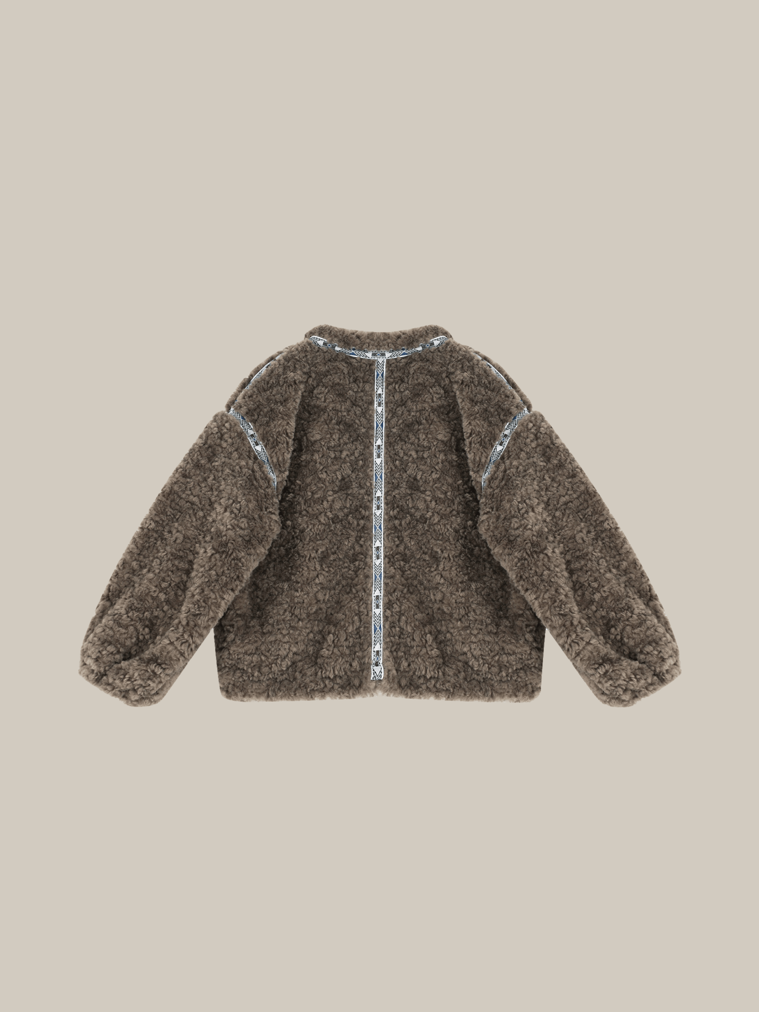 Pattern Line Shearling Boa Jacket - LOVE POMME POMME