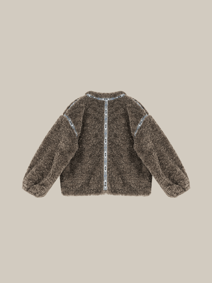 Pattern Line Shearling Boa Jacket - LOVE POMME POMME