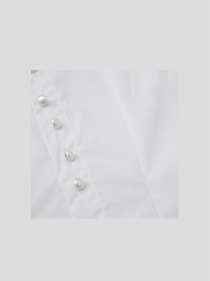 Pearl Button Accordion-Pleats Shirt - LOVE POMME POMME
