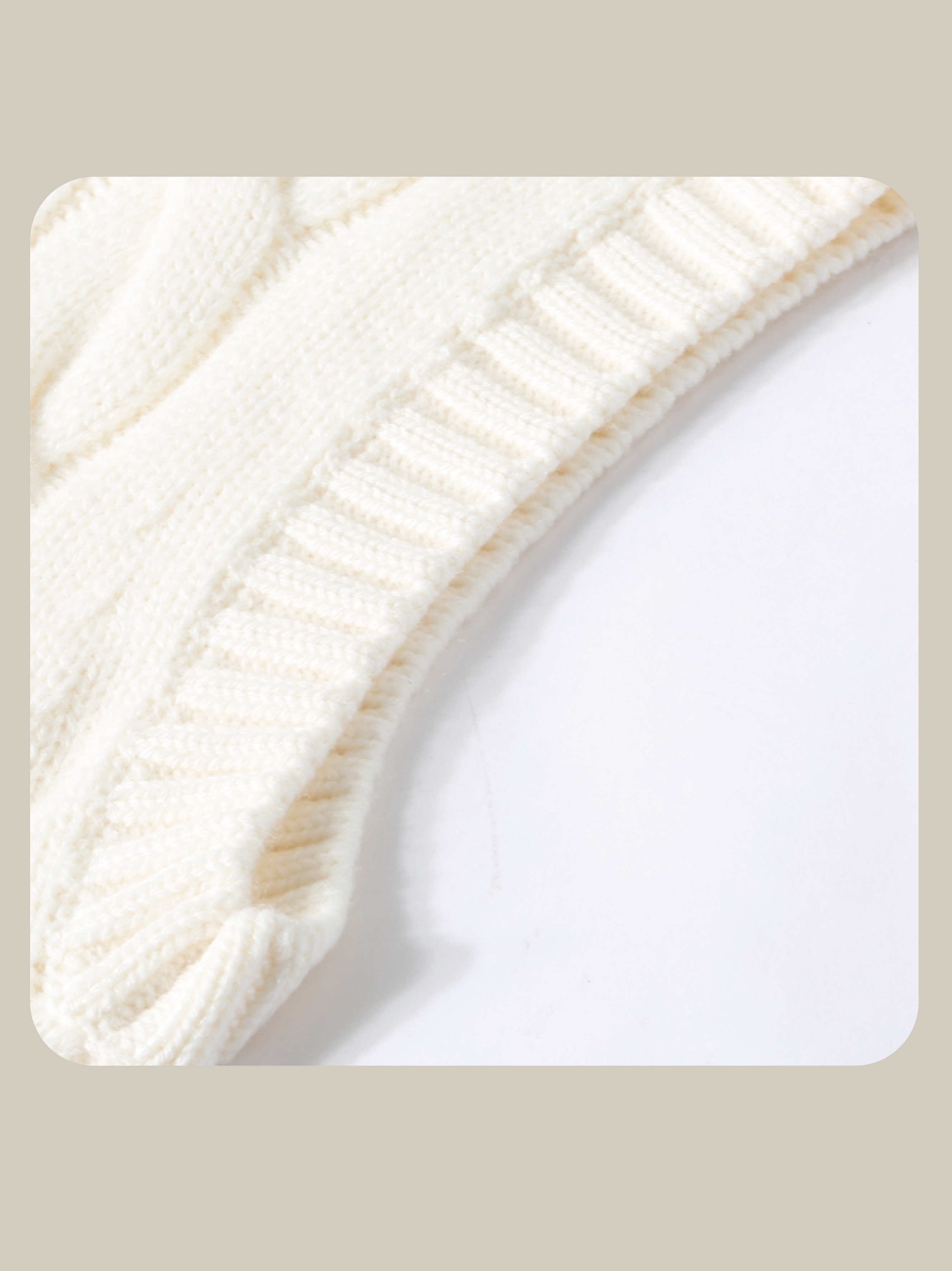 Ivory Wool Cable Knit Vest 