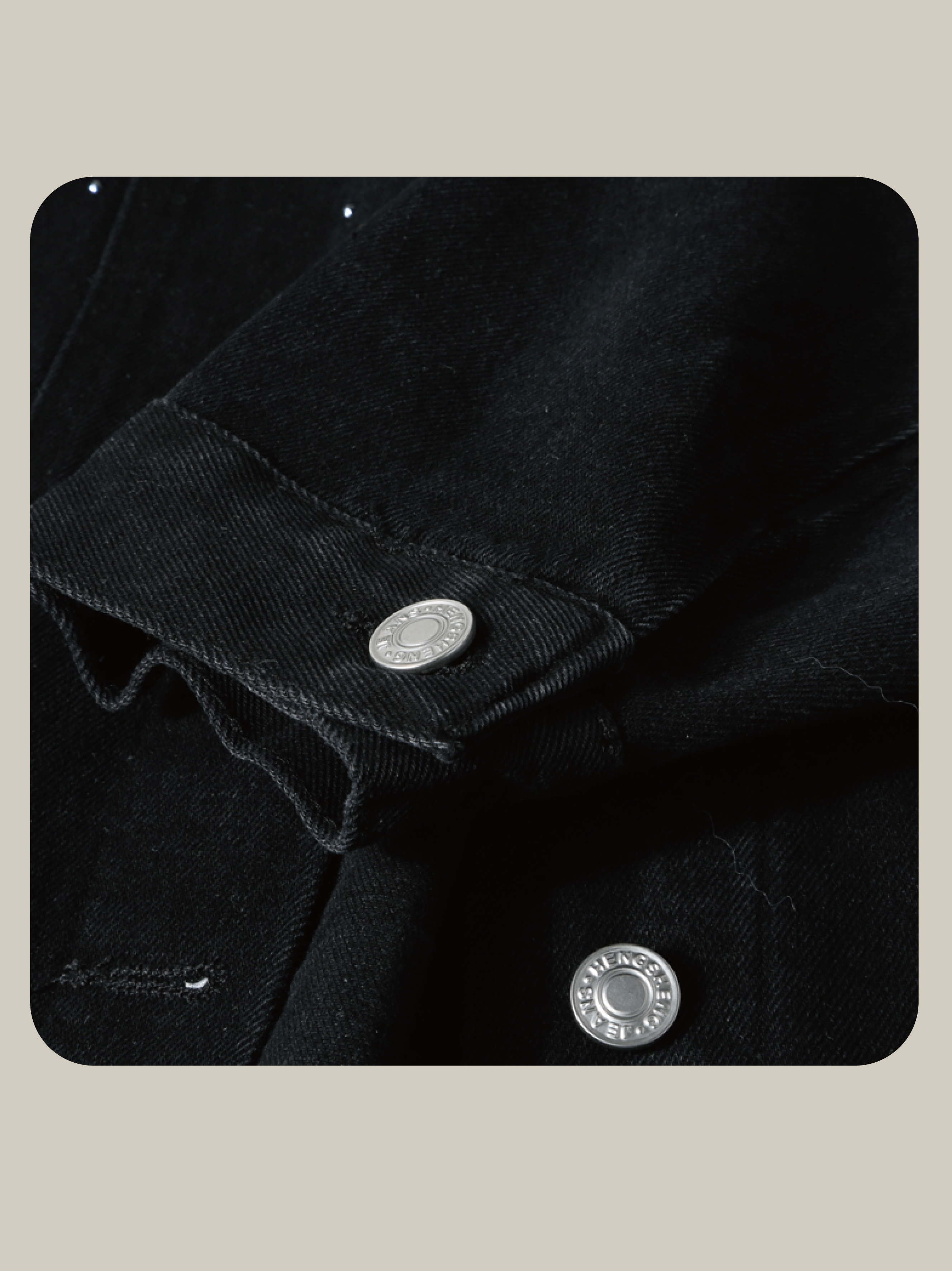 Black Crystal Denim Jacket/ブラック クリスタル デニム ジャケット