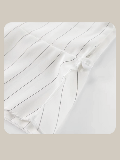 Front Gather Stripe Shirt 