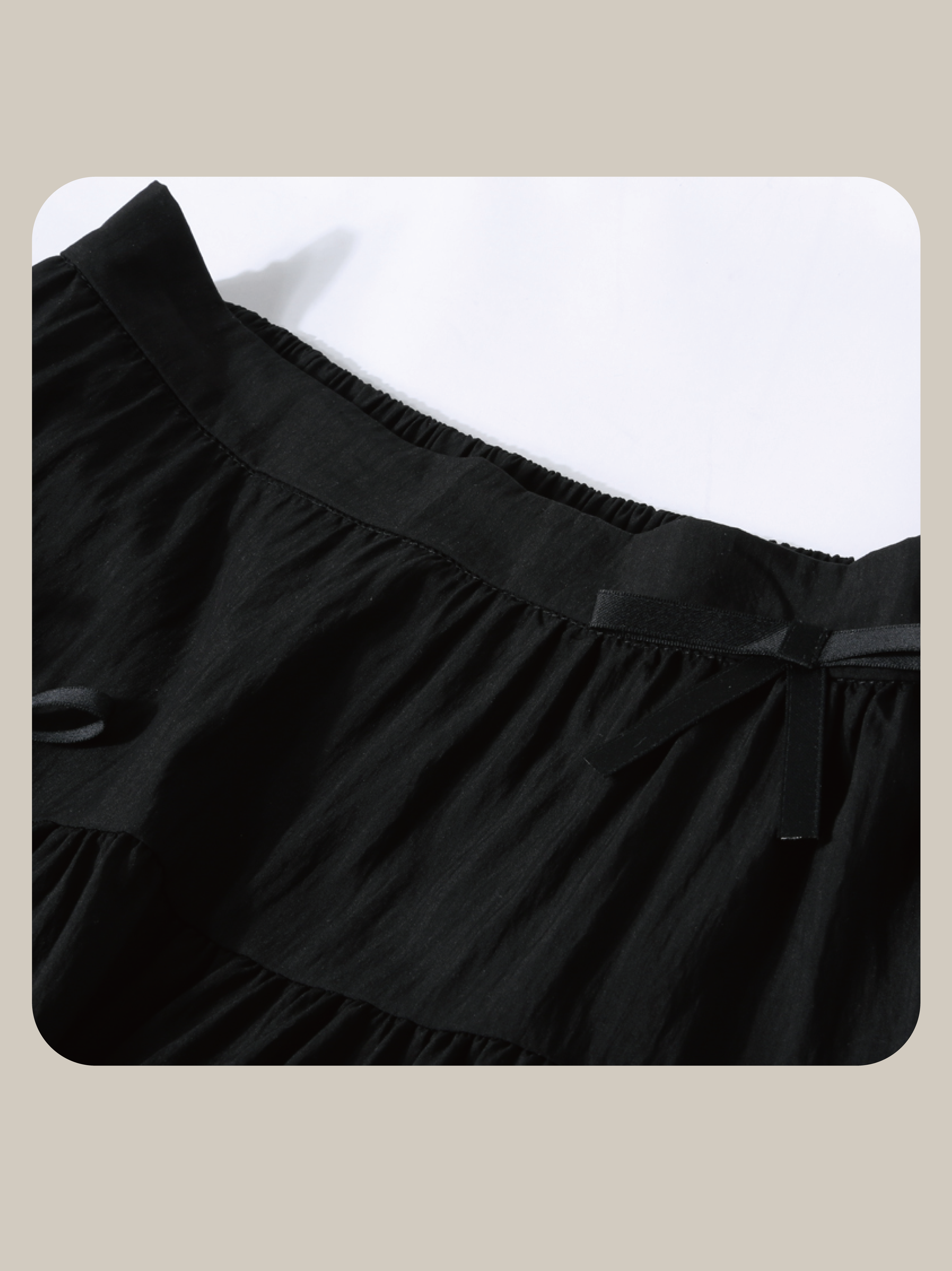 Flare Pleats Ribbon Skirt 