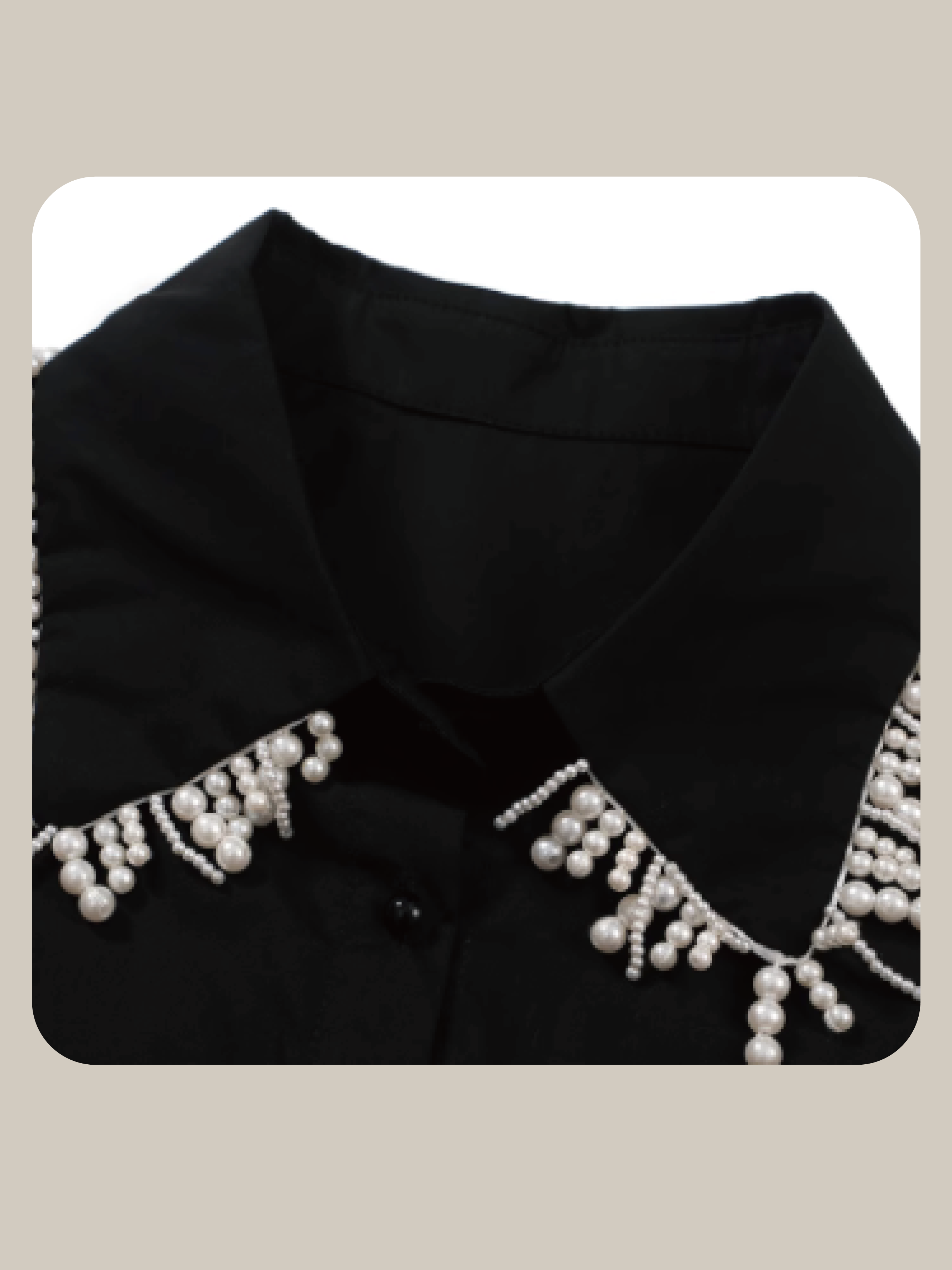 Texture Pearl Collar Shirt/テクスチャーパールカラーシャツ