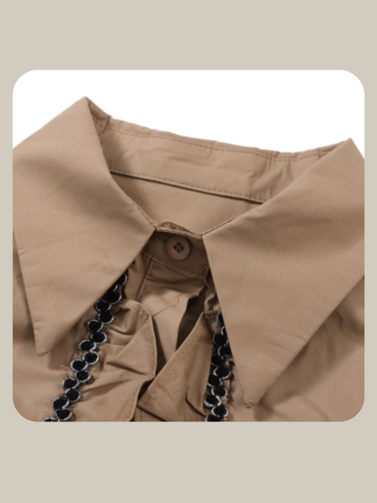Sweet Heart Frill Collar Shirt 