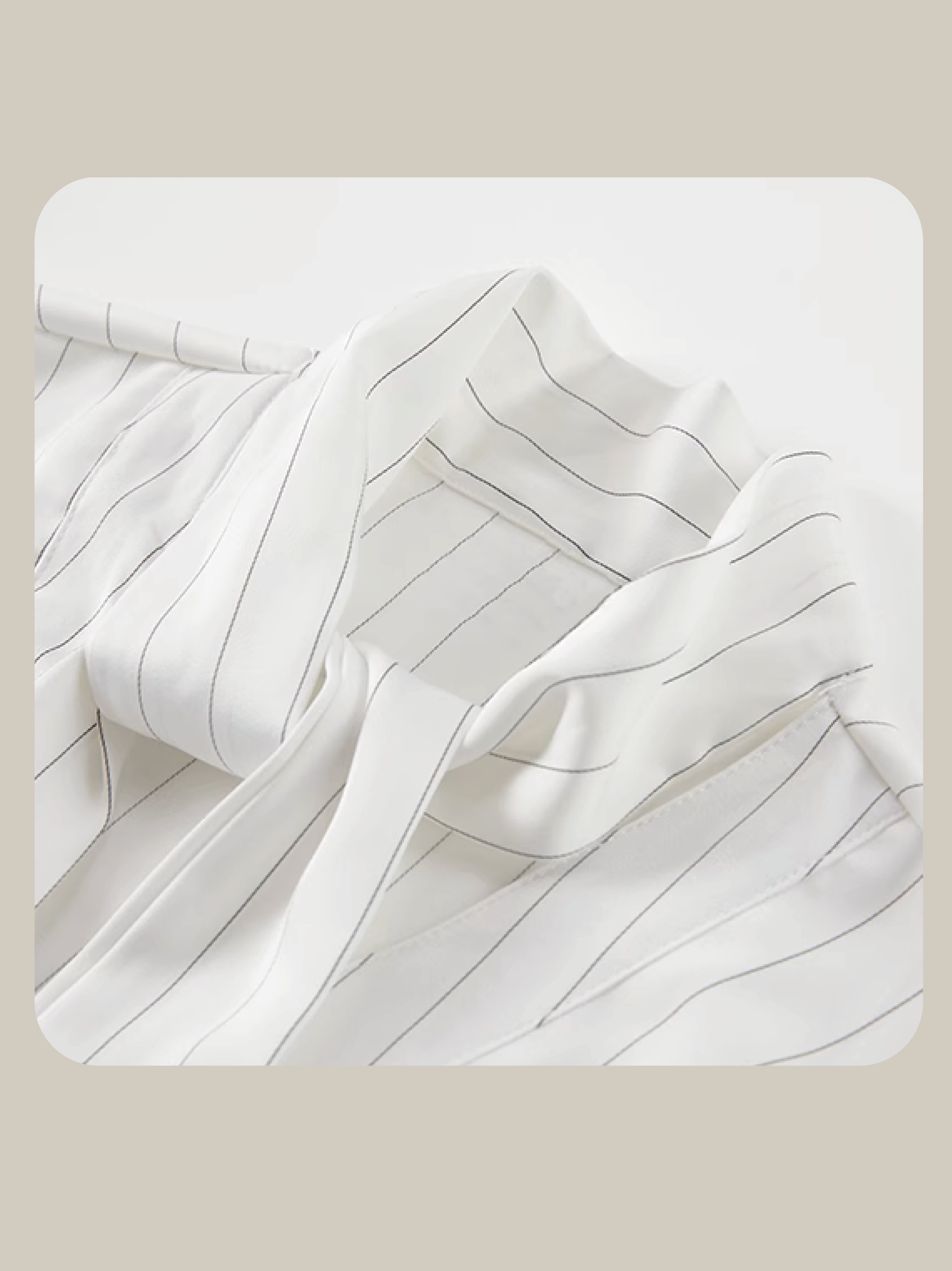 Front Gather Stripe Shirt 