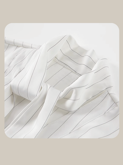 Front Gather Stripe Shirt 