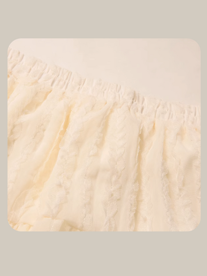 Pleats Chiffon Lace Skirt プリーツシフォンレーススカート