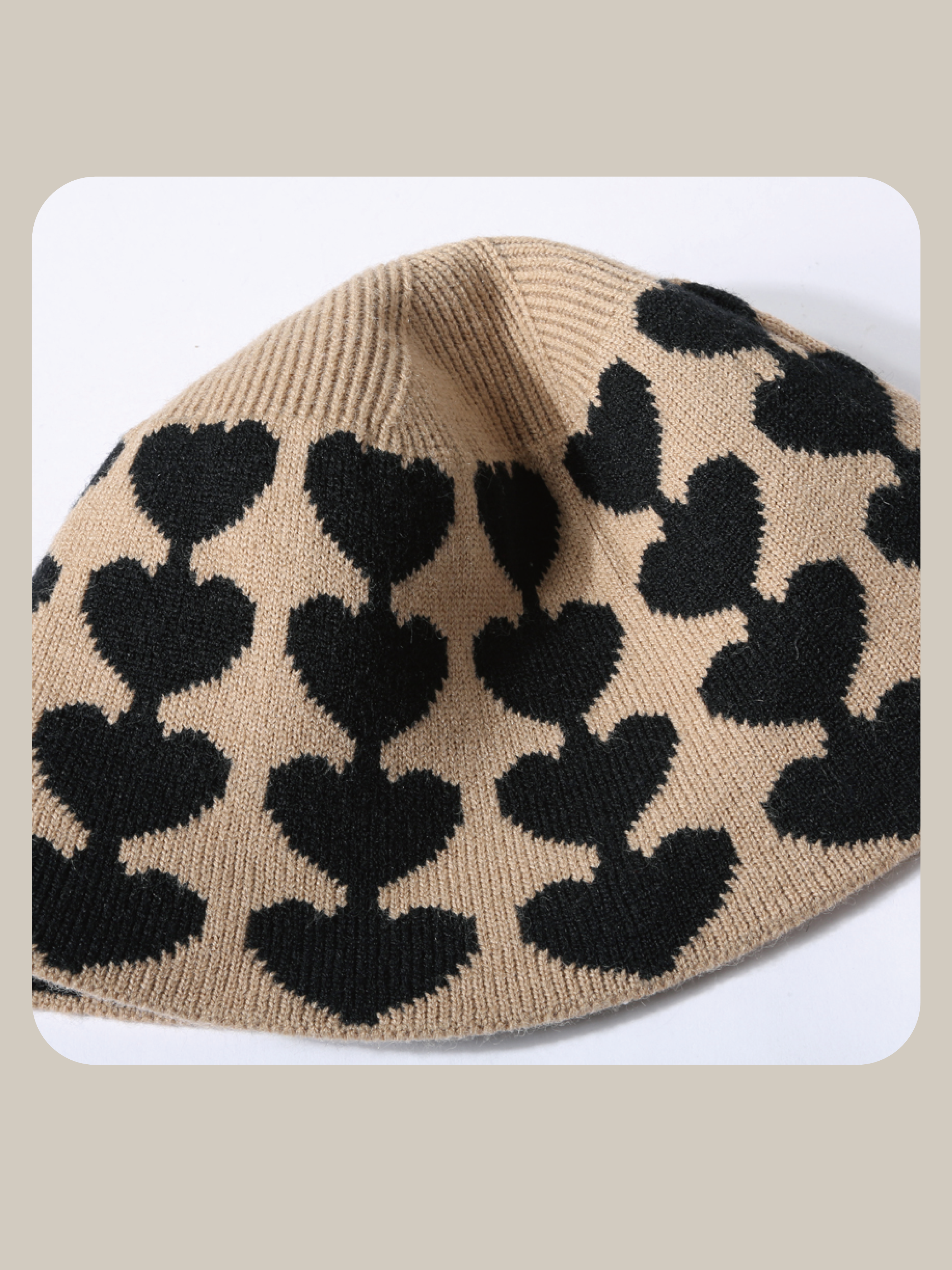 Heart Embroidery Bucket Hat/ハート刺繍ニット帽子