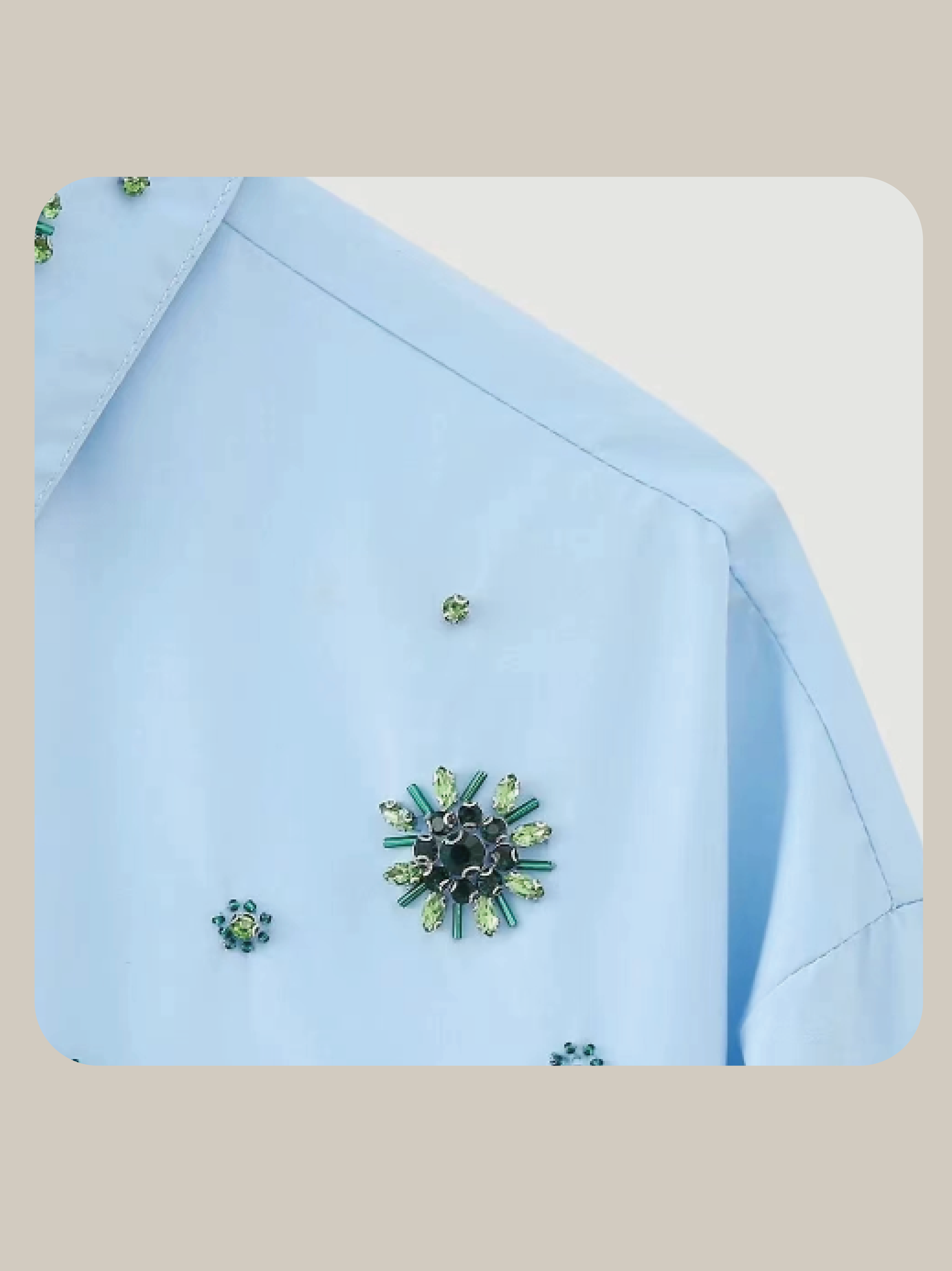 Handmade Beading Flower Shirt/ハンドメイドビーズフラワーシャツ