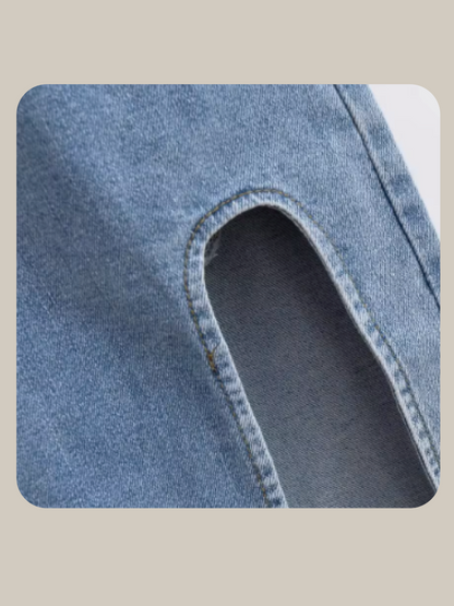 High Slit Denim Skirt 
