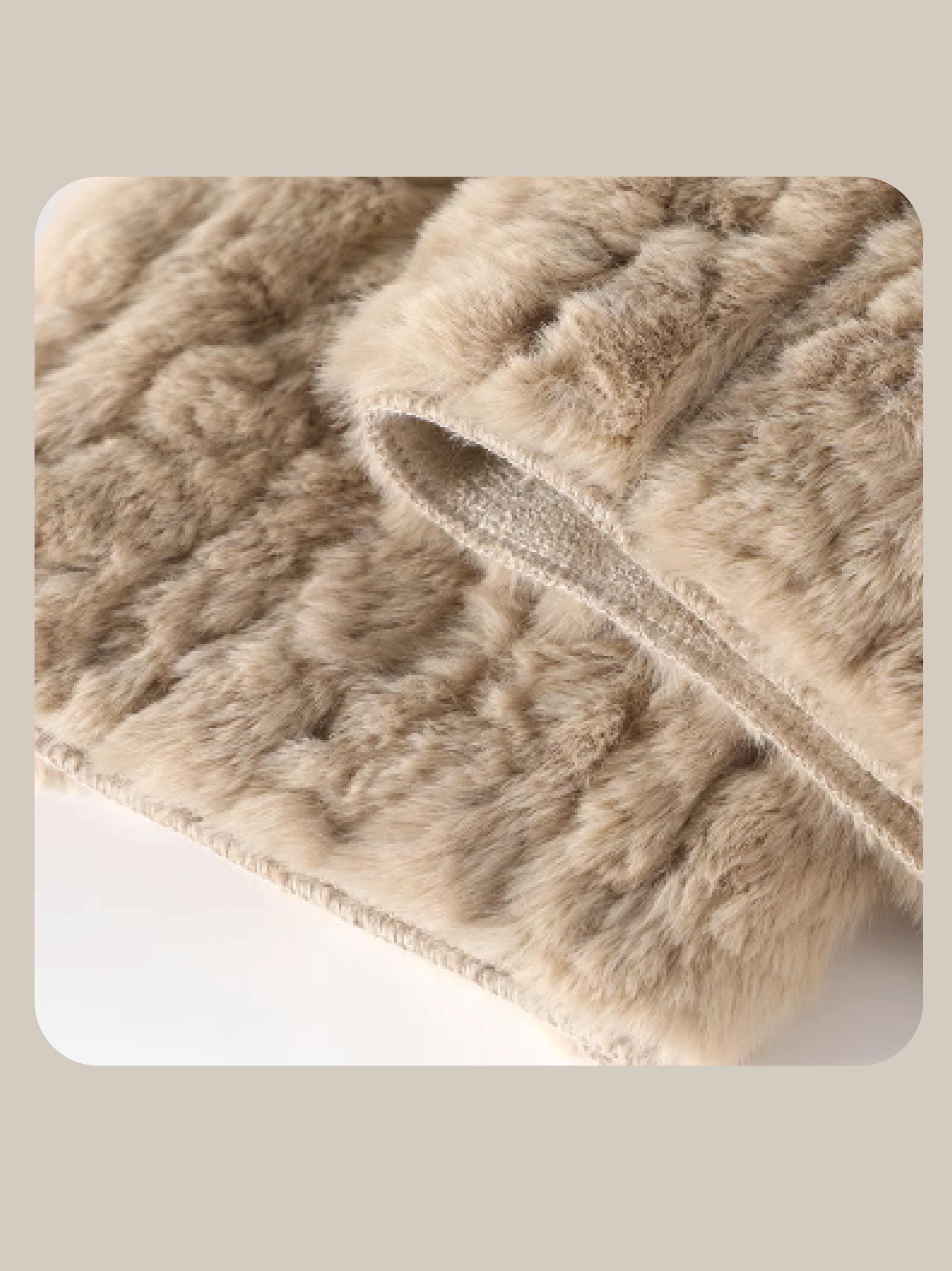 Faux Fur Plush Duffle Coat 