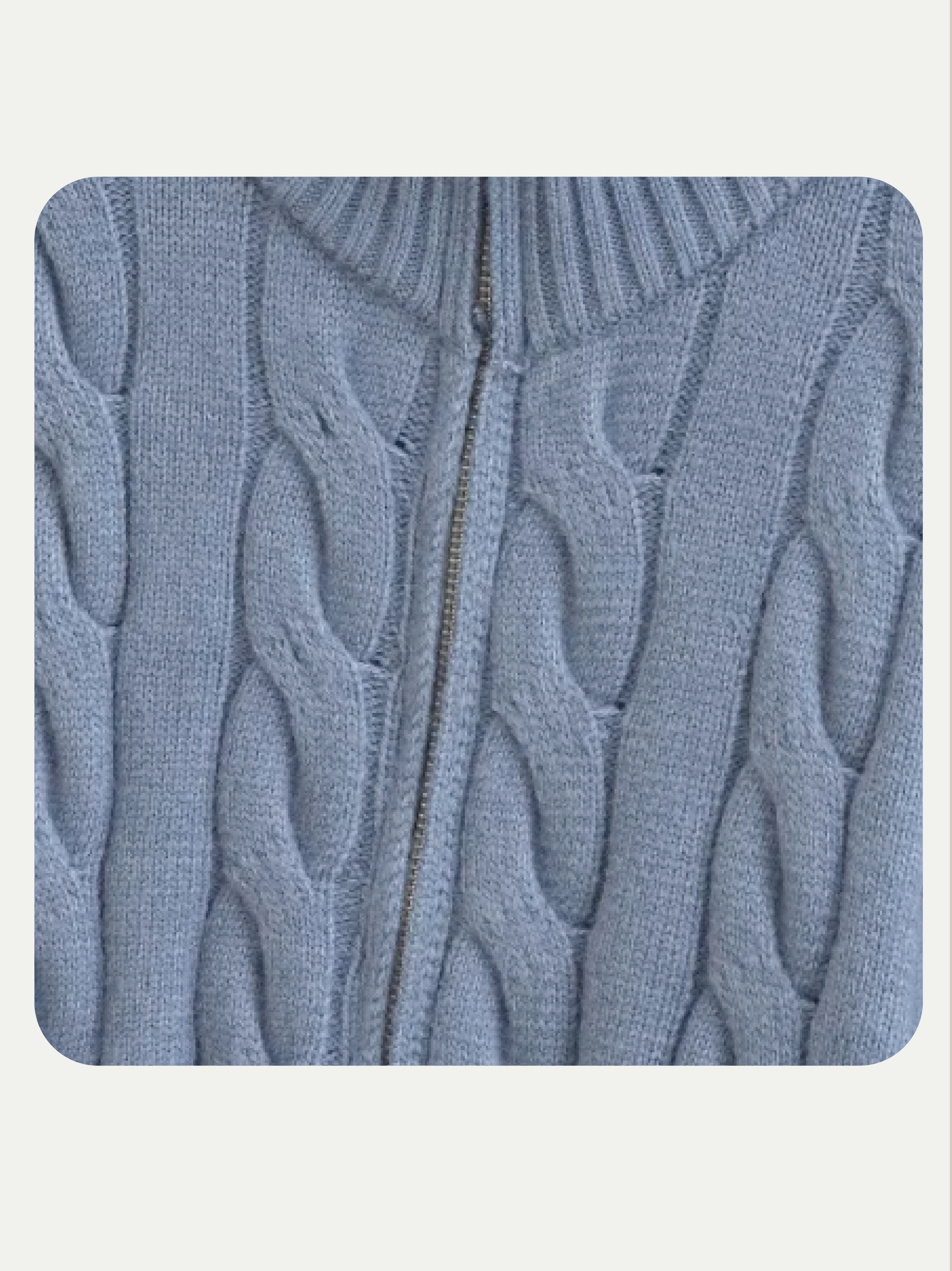 Turtle Neck Zip Rib Cardigan