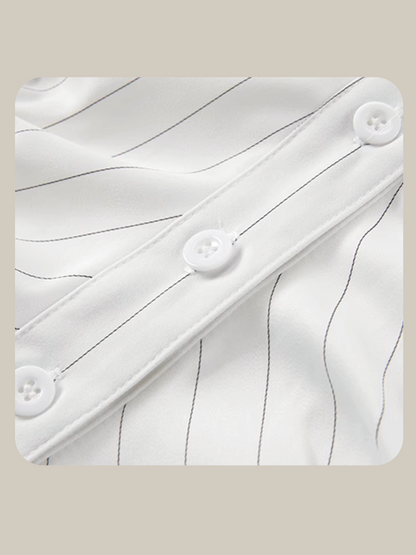 Front Gather Stripe Shirt 