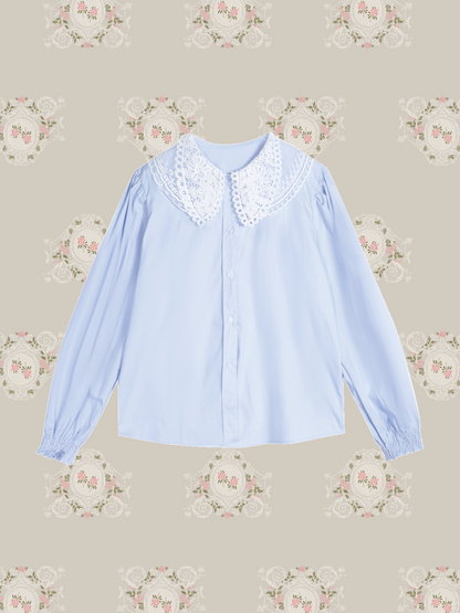 Double Lace Collar Shirt/ダブルレースカラーシャツ