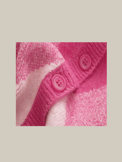 Pink Argyle Pattern Cardigan - LOVE POMME POMME