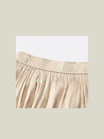 Pleats Shiny Skirt - LOVE POMME POMME