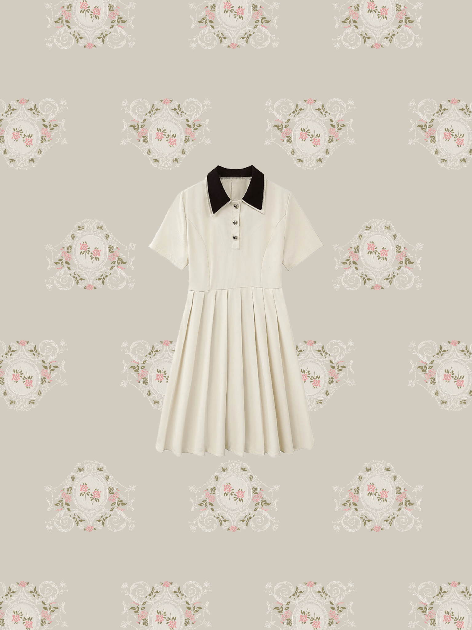 Polo Collar Pleats Dress - LOVE POMME POMME