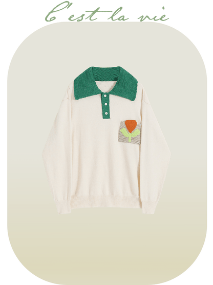 Polo Garden Applique Knit - LOVE POMME POMME