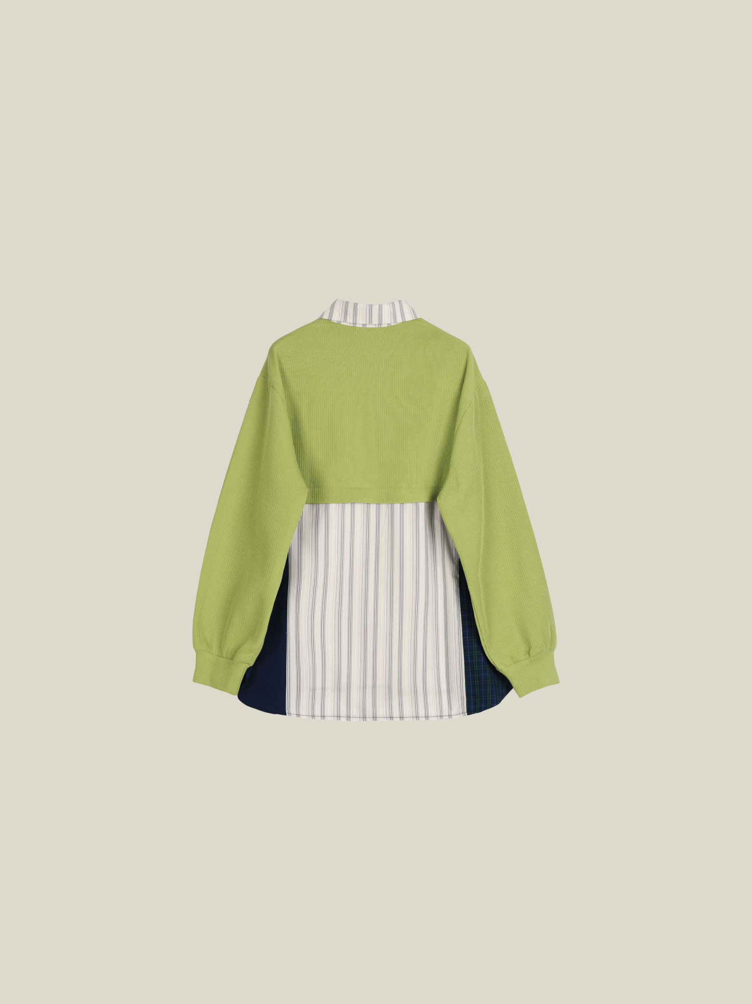 Print Knit Patchwork Shirt - LOVE POMME POMME