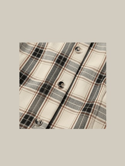 Puff Sleeve Plaid Shirt - LOVE POMME POMME