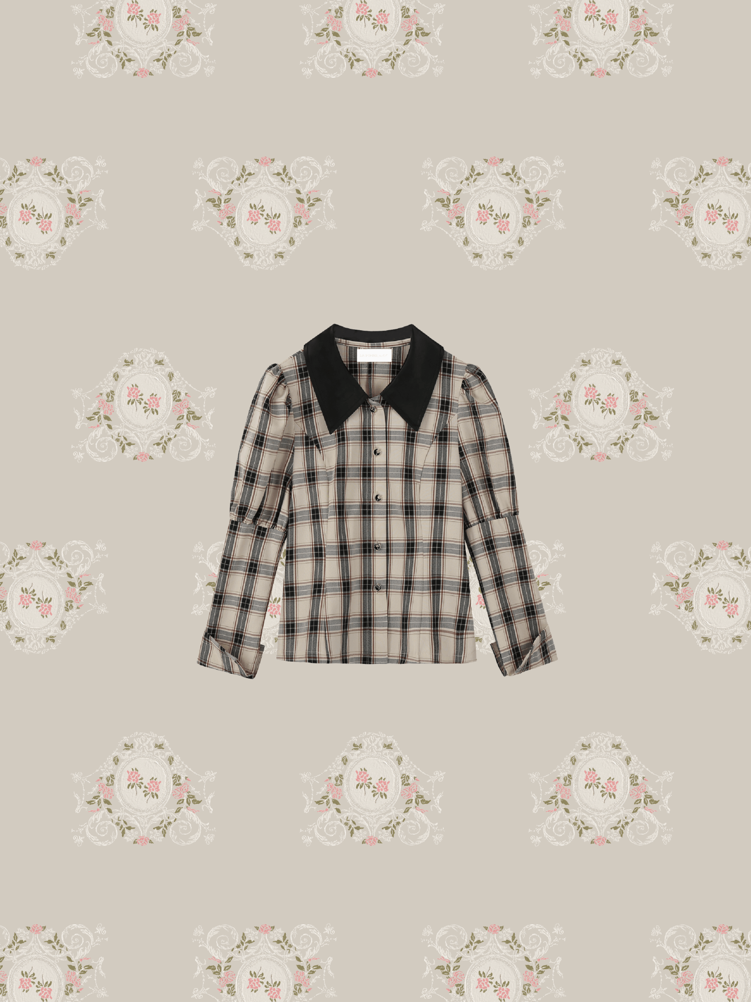 Puff Sleeve Plaid Shirt - LOVE POMME POMME