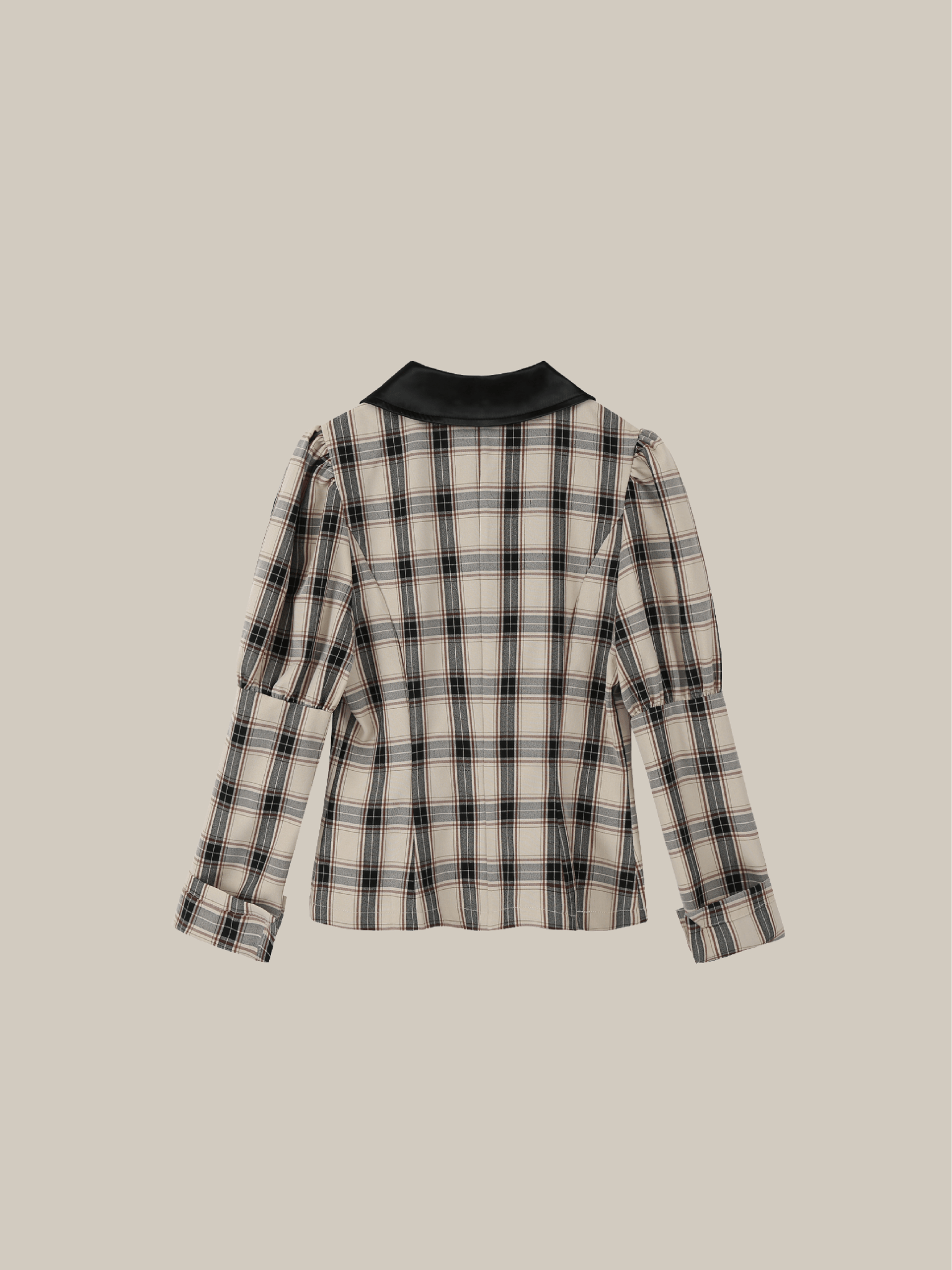 Puff Sleeve Plaid Shirt - LOVE POMME POMME