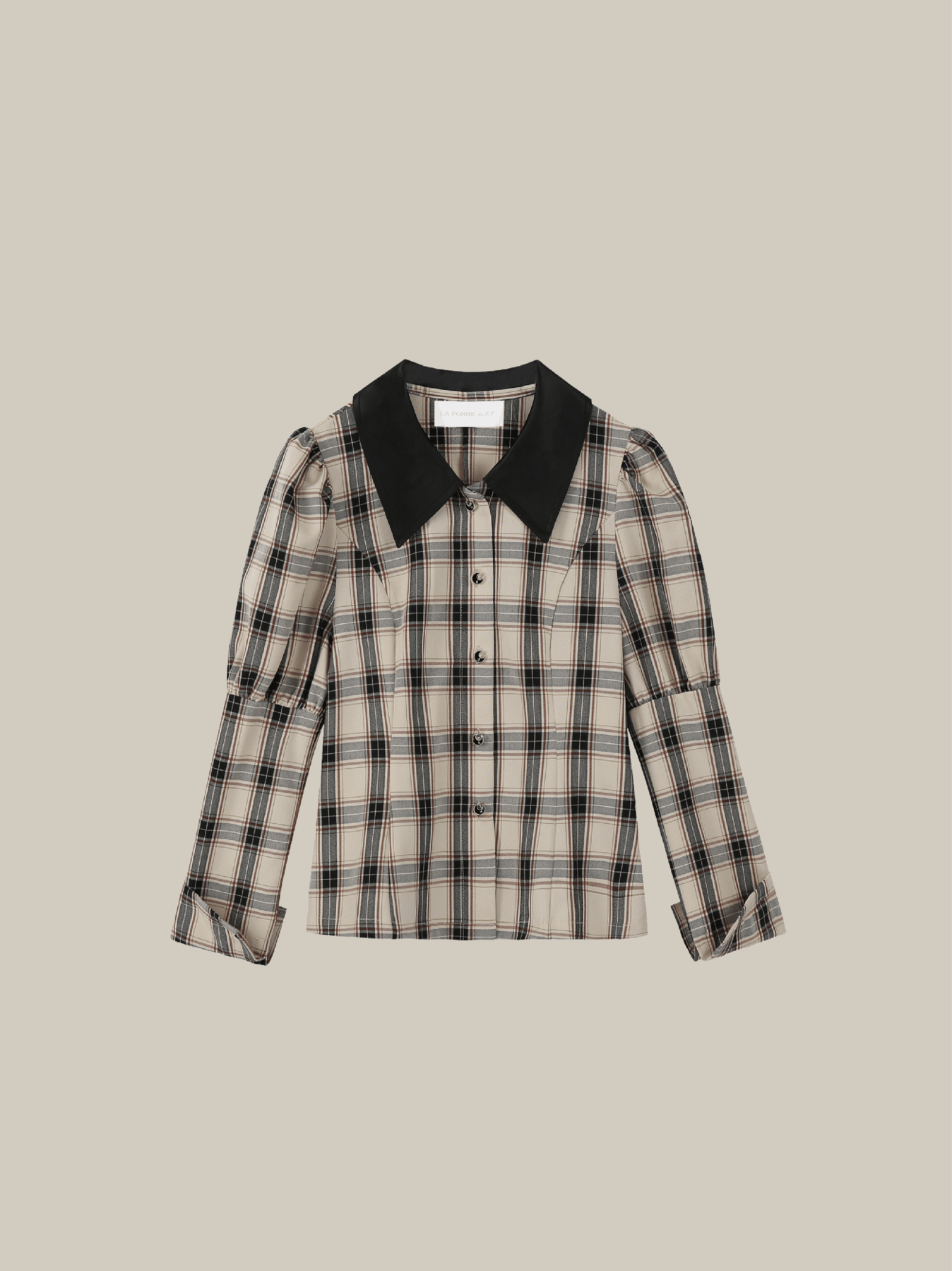 Puff Sleeve Plaid Shirt - LOVE POMME POMME