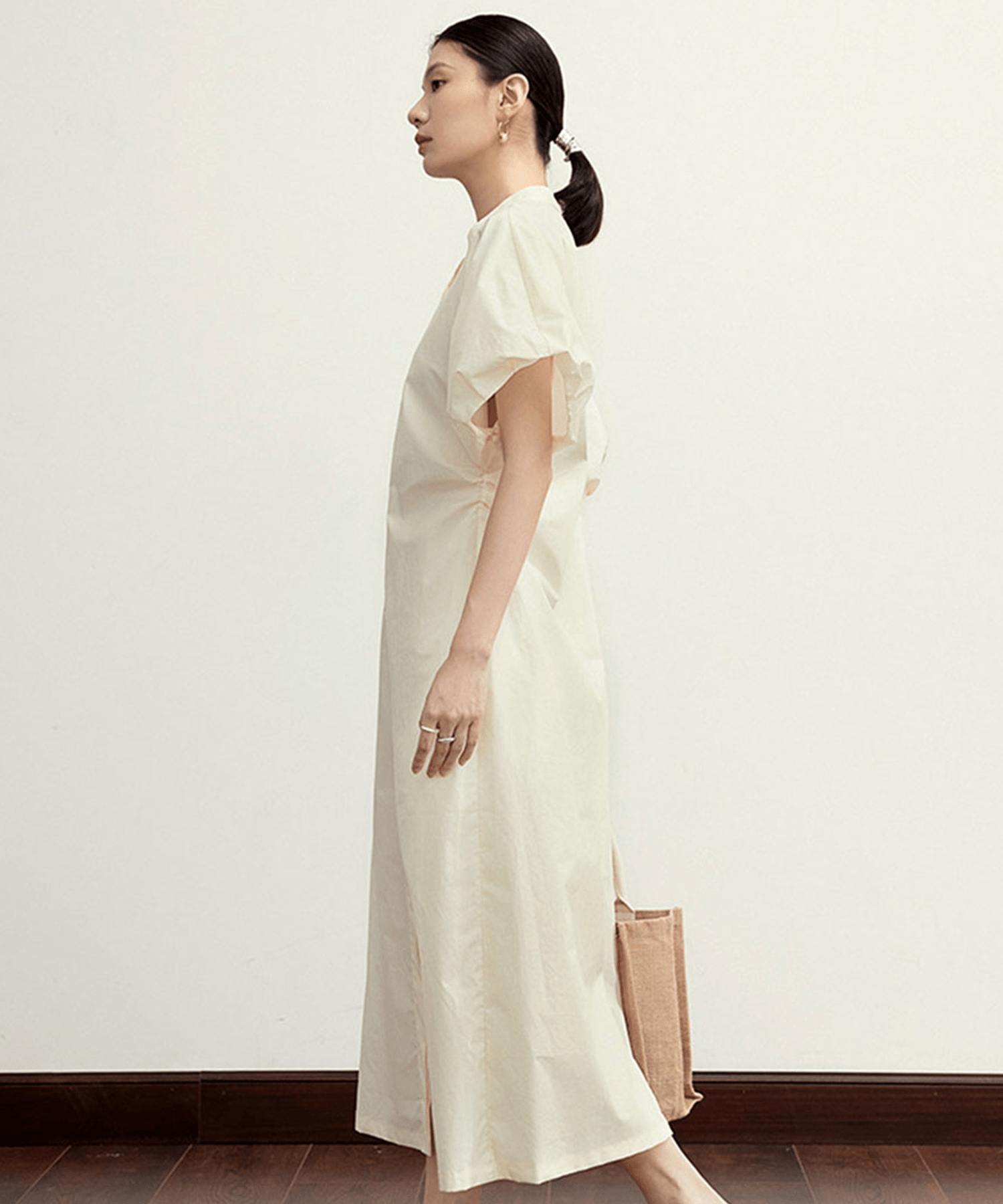 Puff Sleeve Stand Collar Onepiece - LOVE POMME POMME