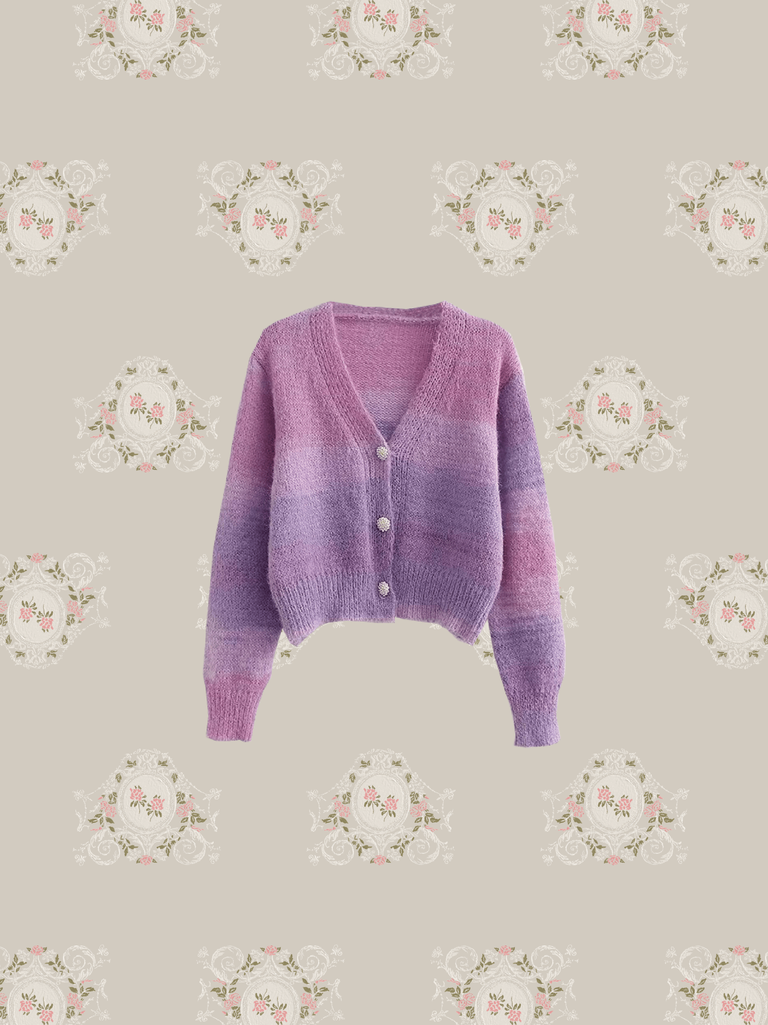 Purple Gradient Cardigan - LOVE POMME POMME