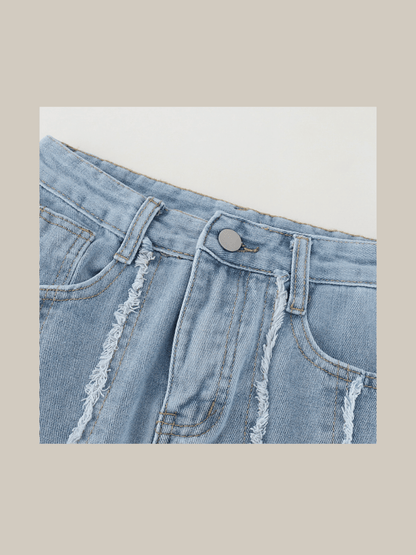 Raw Edge Denim Skirt - LOVE POMME POMME