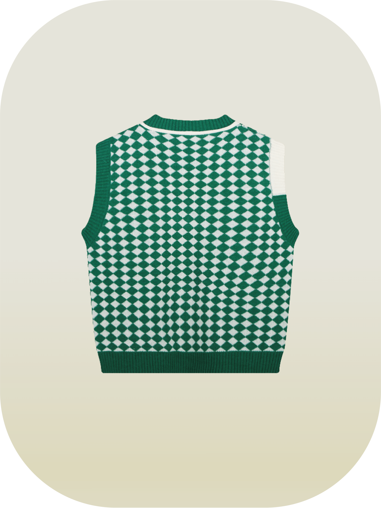 Retro Green Motif Knit Vest - LOVE POMME POMME