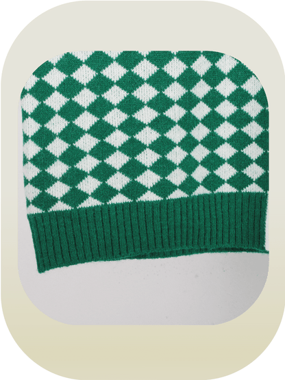 Retro Green Motif Knit Vest - LOVE POMME POMME