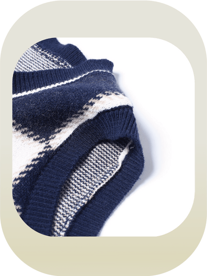 Retro Plaid Knit Vest - LOVE POMME POMME