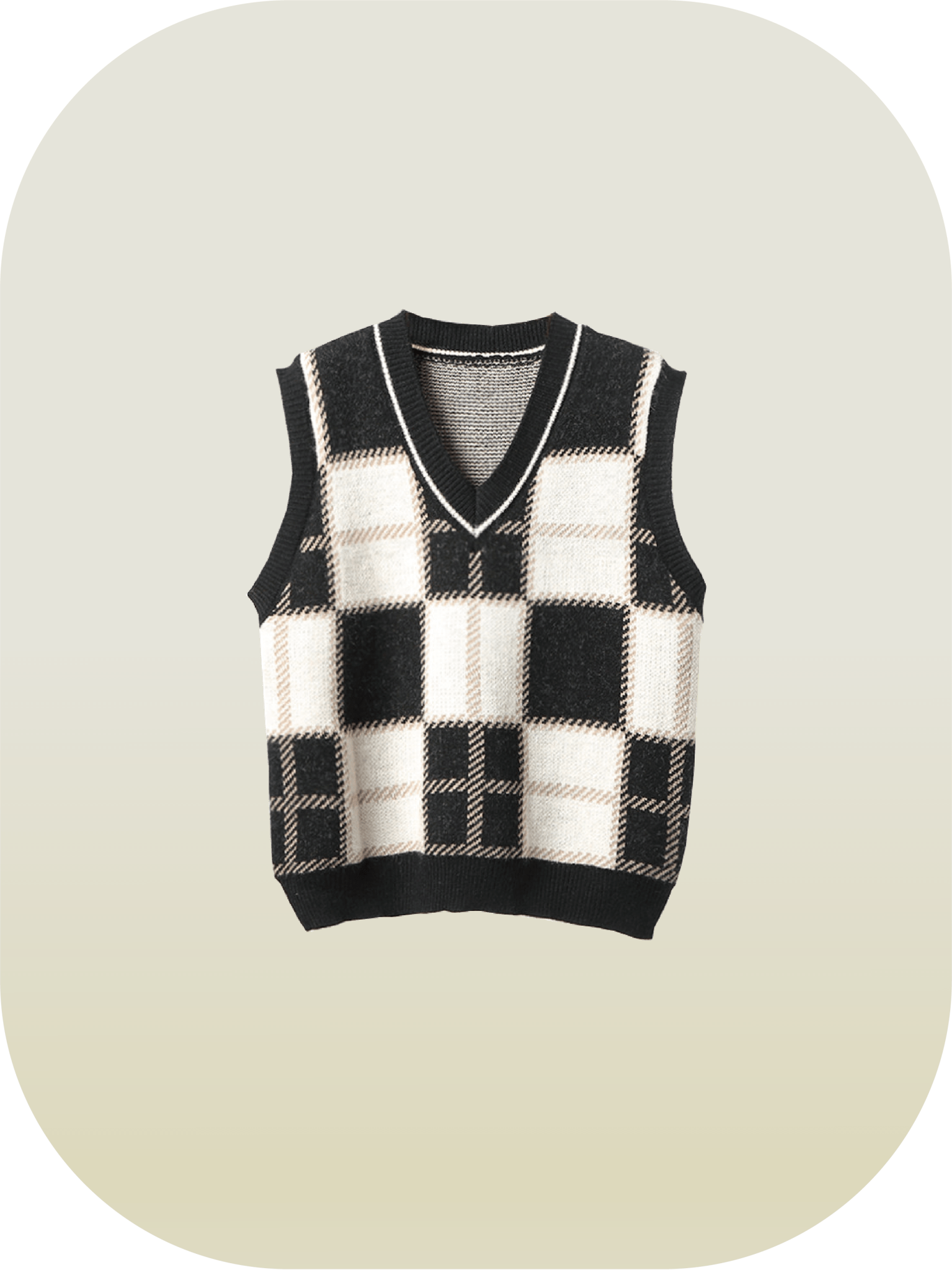 Retro Plaid Knit Vest - LOVE POMME POMME