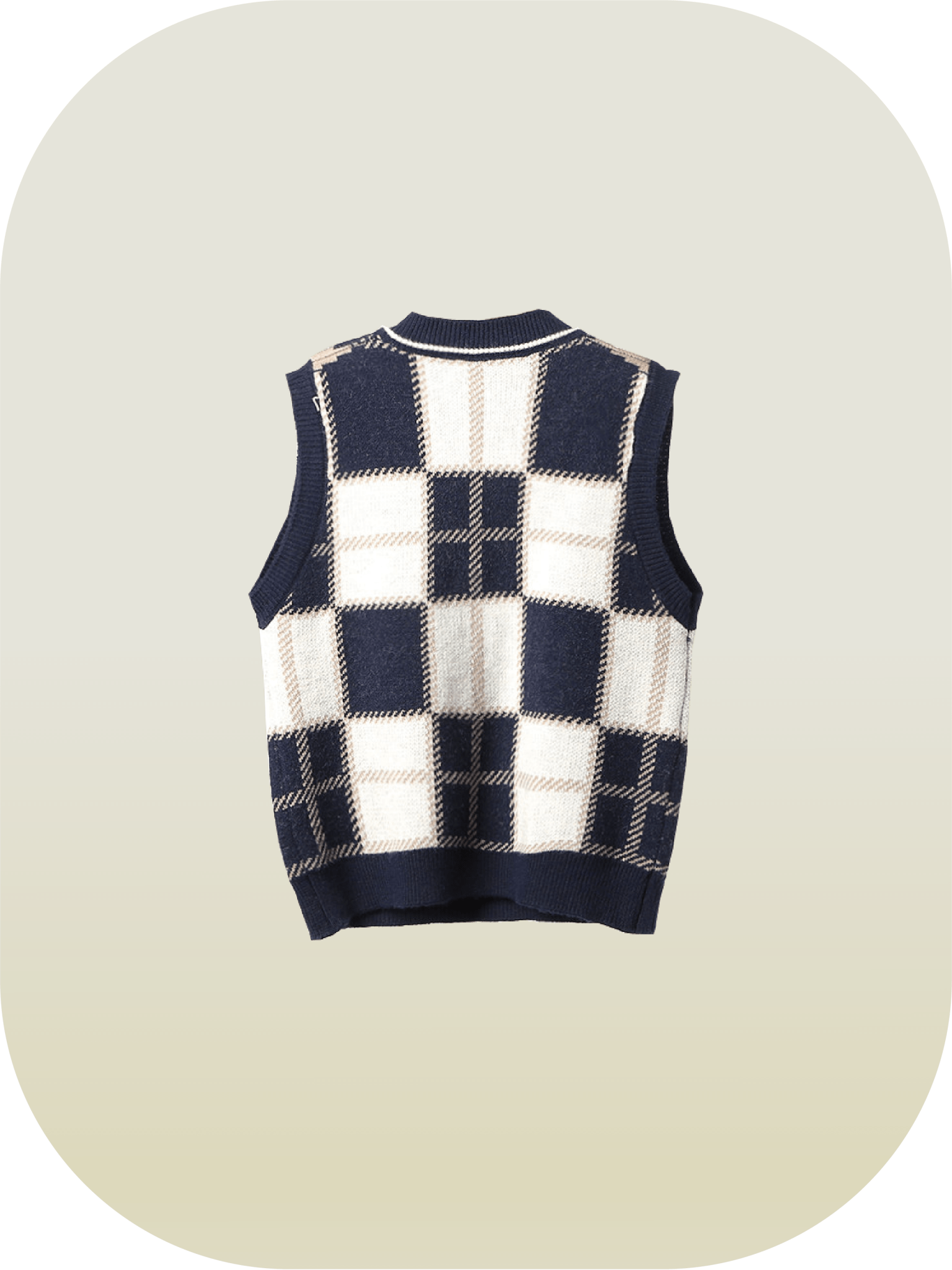 Retro Plaid Knit Vest - LOVE POMME POMME