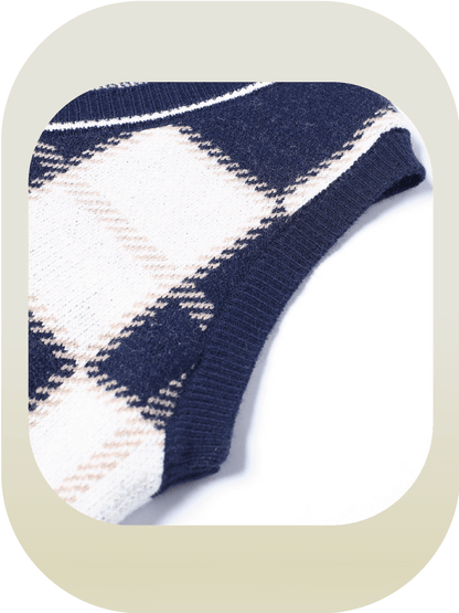 Retro Plaid Knit Vest - LOVE POMME POMME