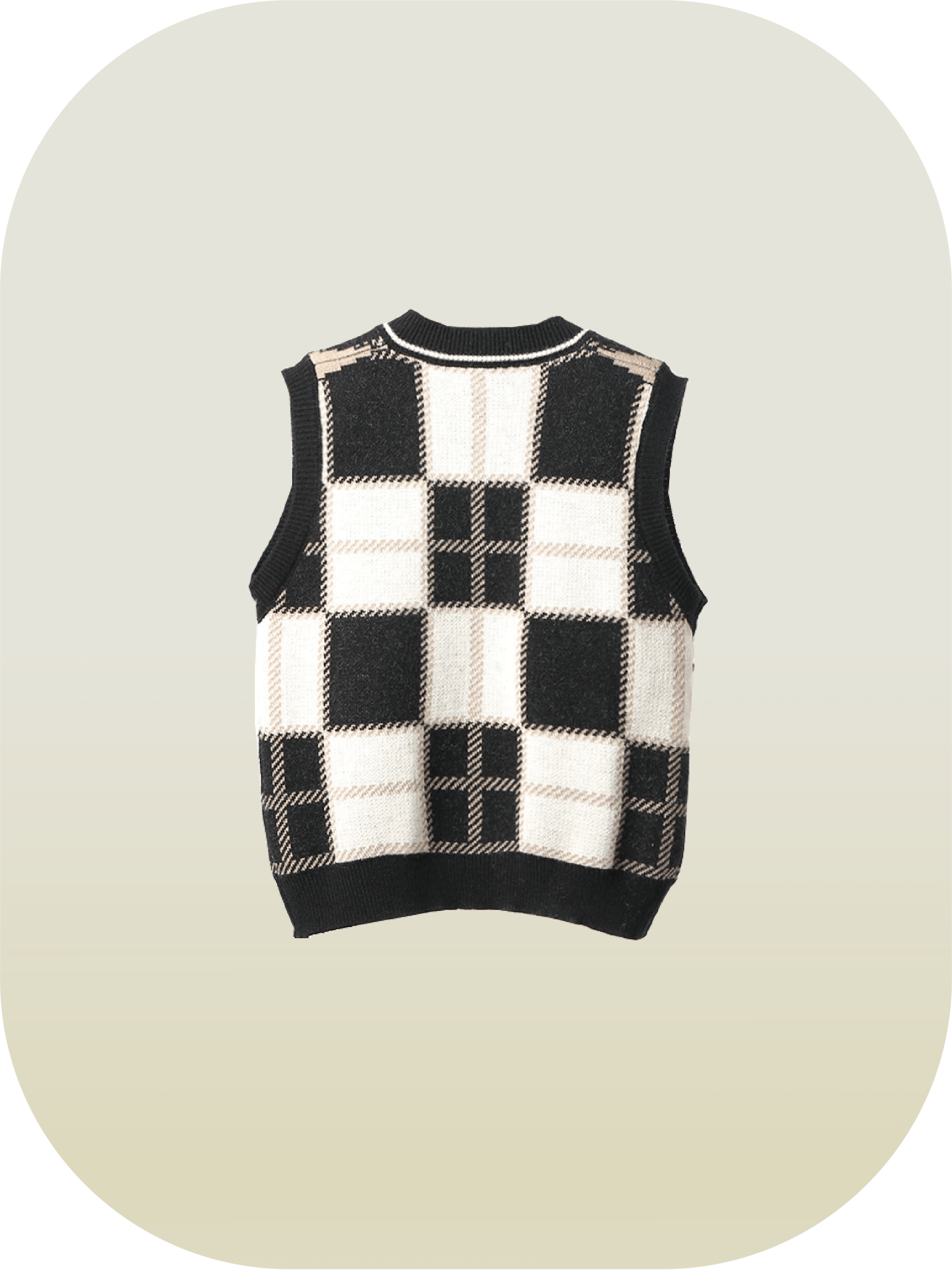Retro Plaid Knit Vest - LOVE POMME POMME