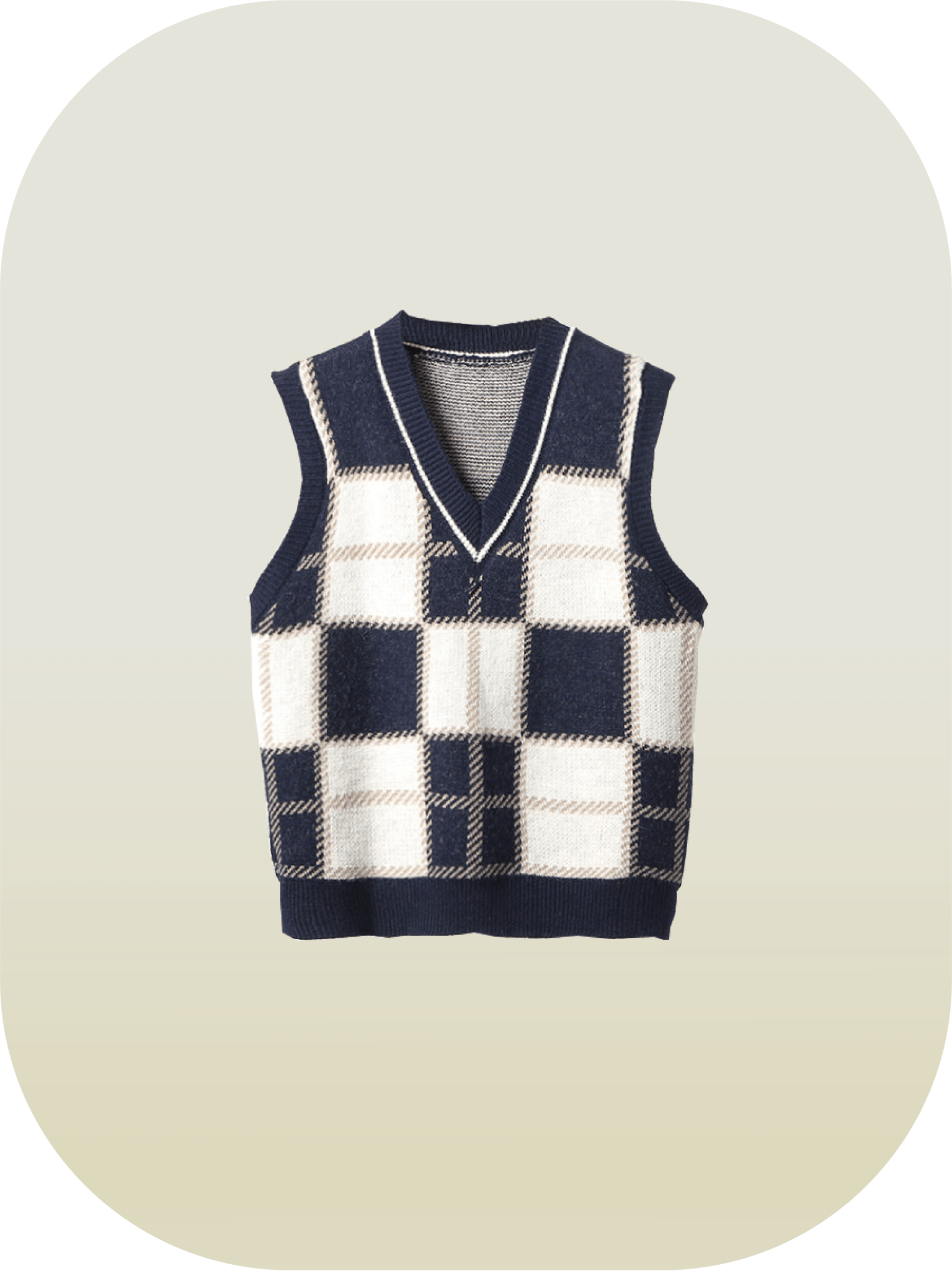 Retro Plaid Knit Vest - LOVE POMME POMME
