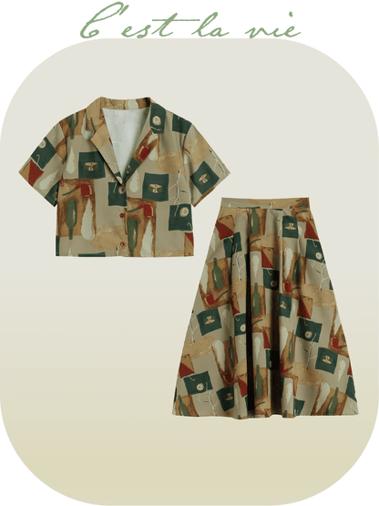 Retro Print Skirt Set Up - LOVE POMME POMME