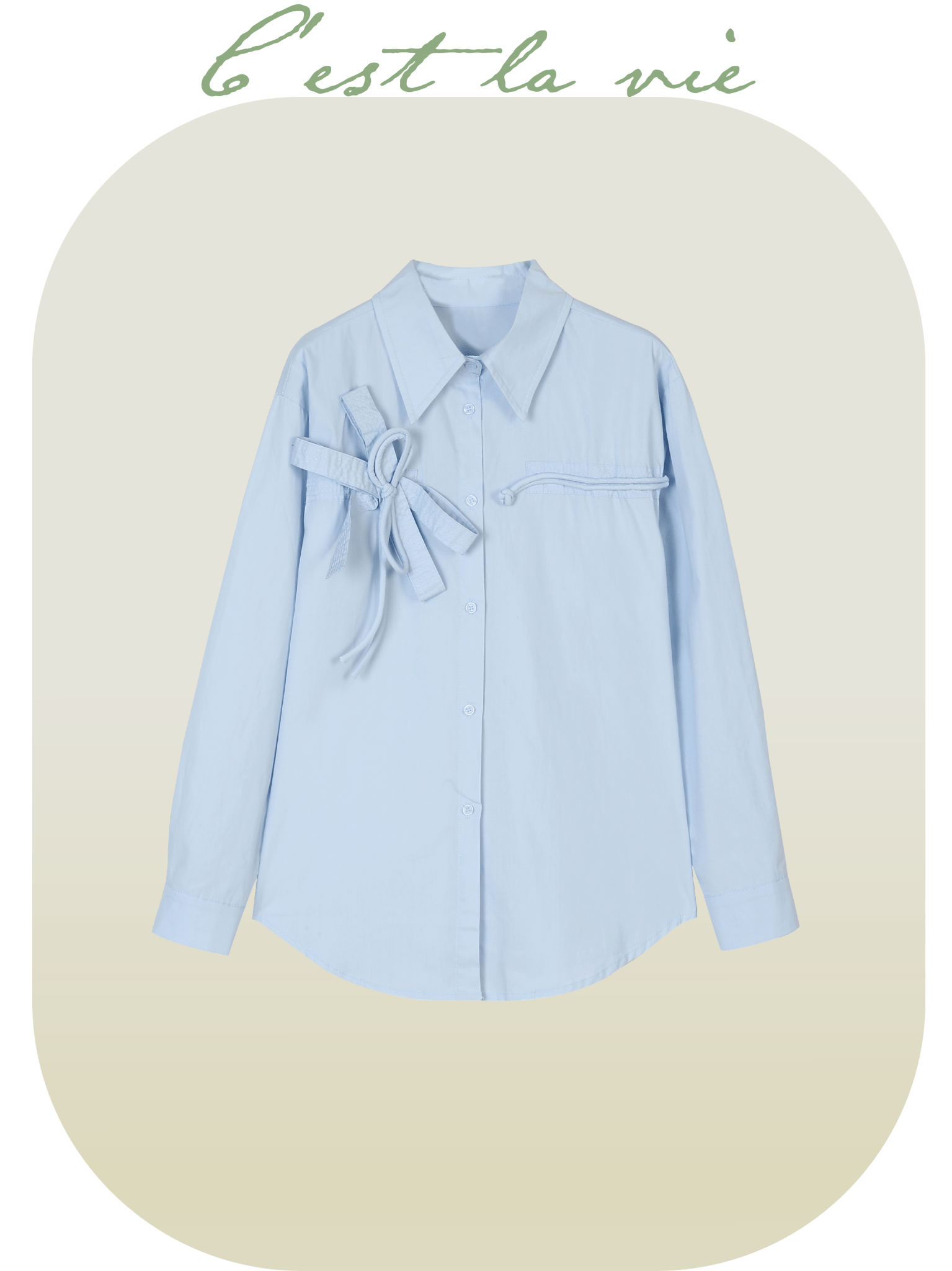 Ribbon Sheer Shirt - LOVE POMME POMME