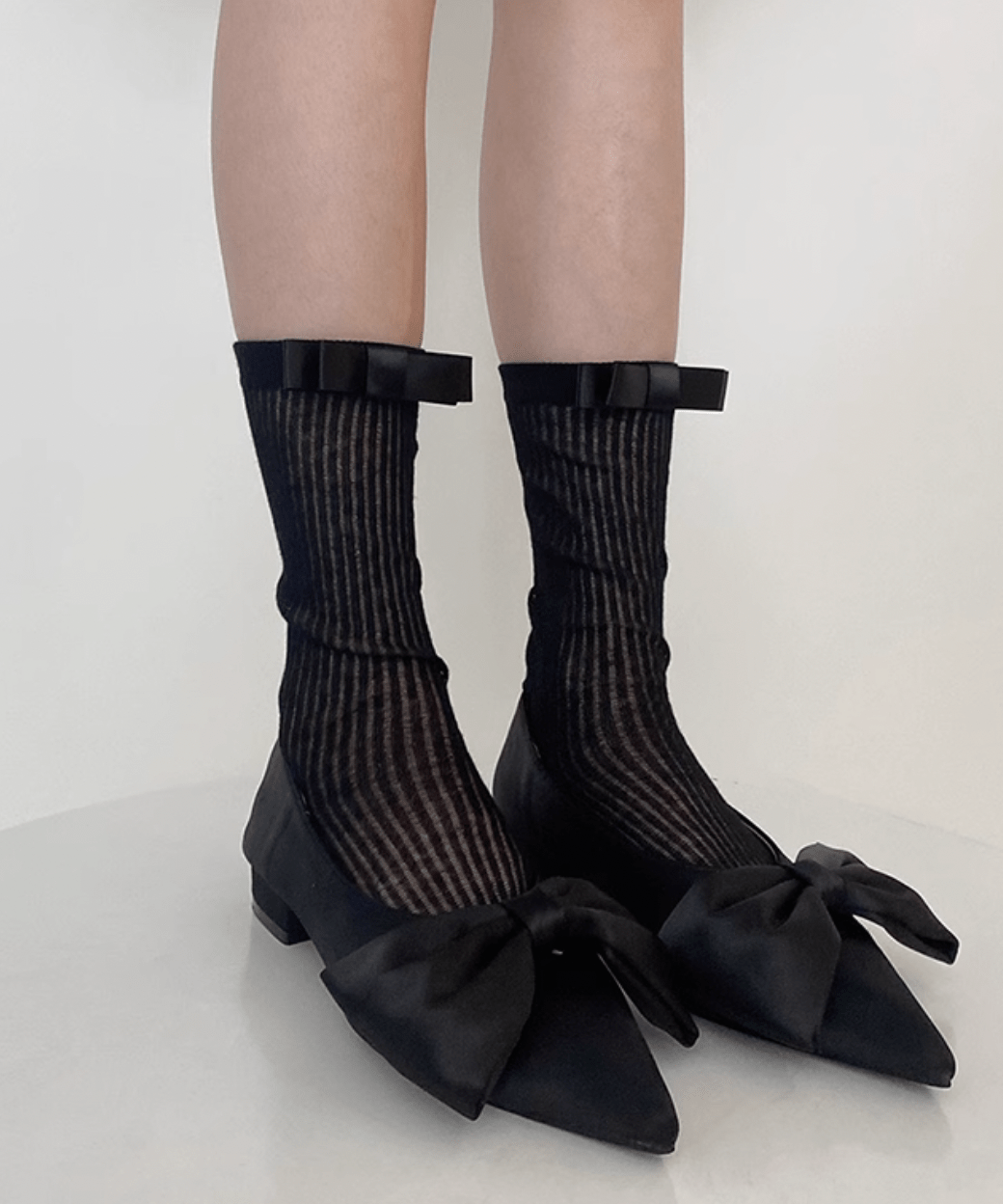 Ribbon Sheer Socks リボンシアーソックス - LOVE POMME POMME