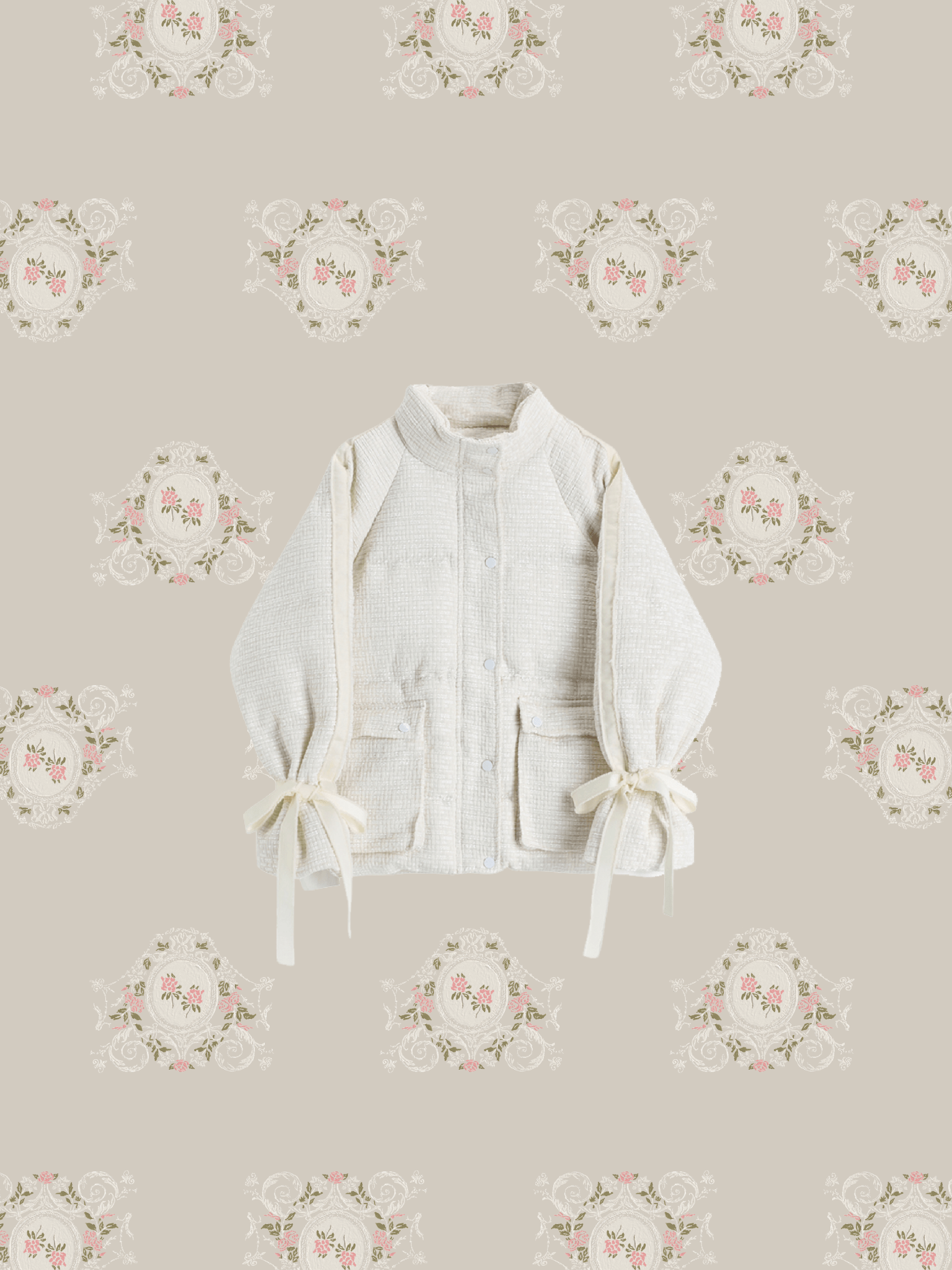 Ribbon Sleeves Puffer Coat - LOVE POMME POMME