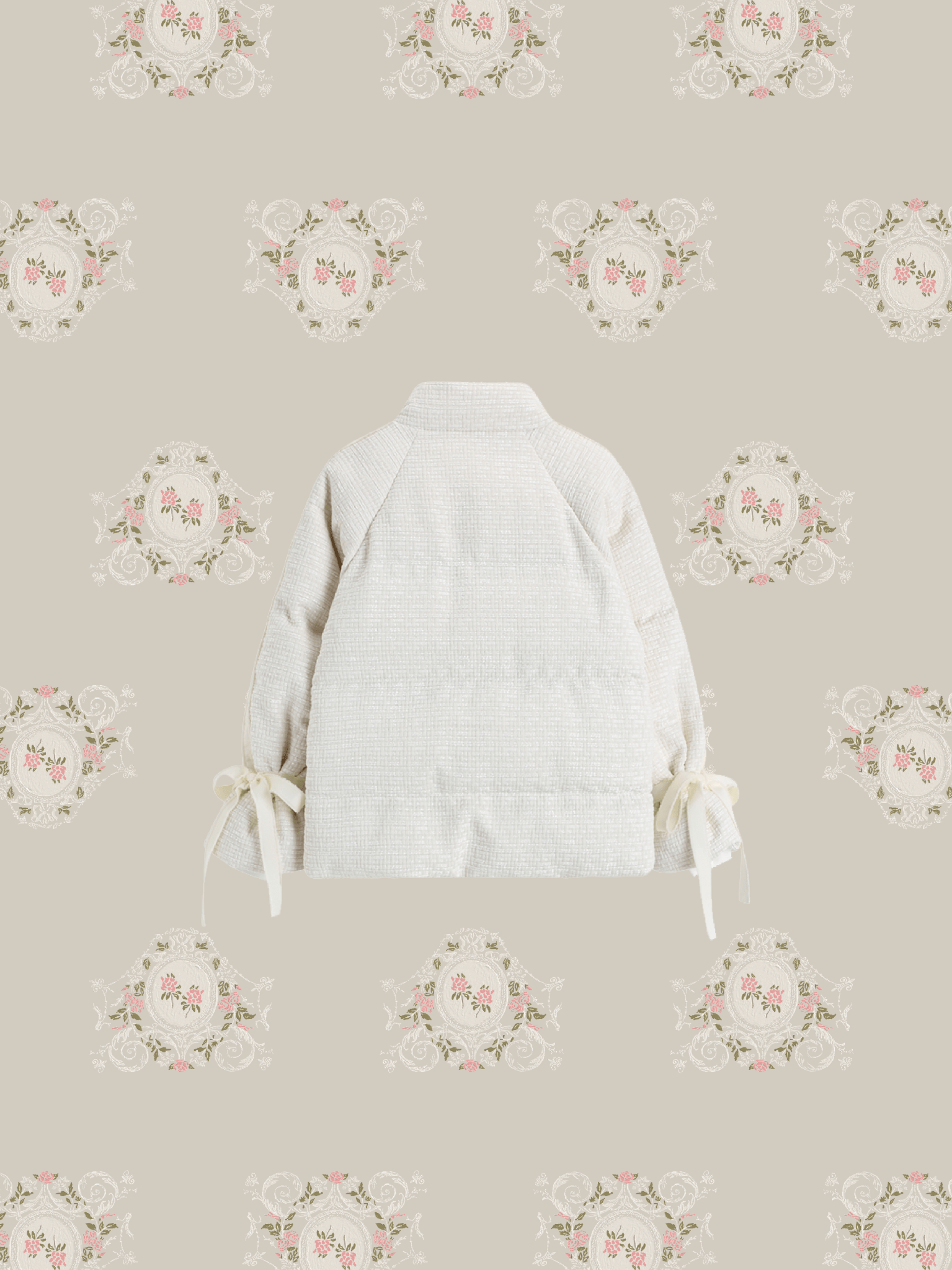Ribbon Sleeves Puffer Coat - LOVE POMME POMME