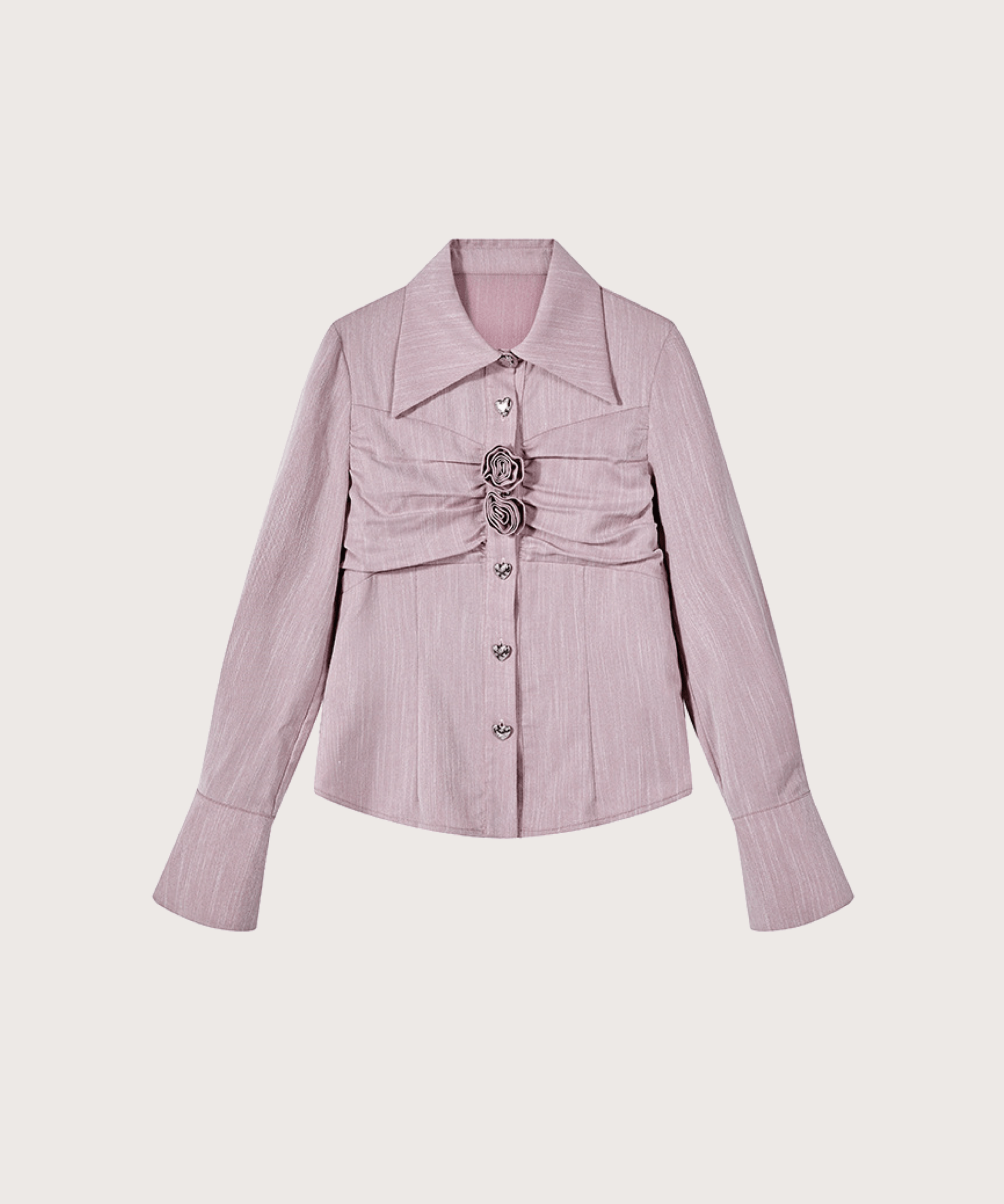 Rose Mtif Texture Shirt - LOVE POMME POMME