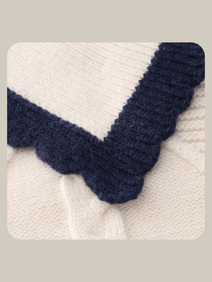Sailor Collar Rib Sweater - LOVE POMME POMME