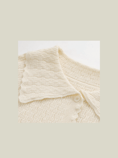 Scalloped Simple Knit Cardigan - LOVE POMME POMME