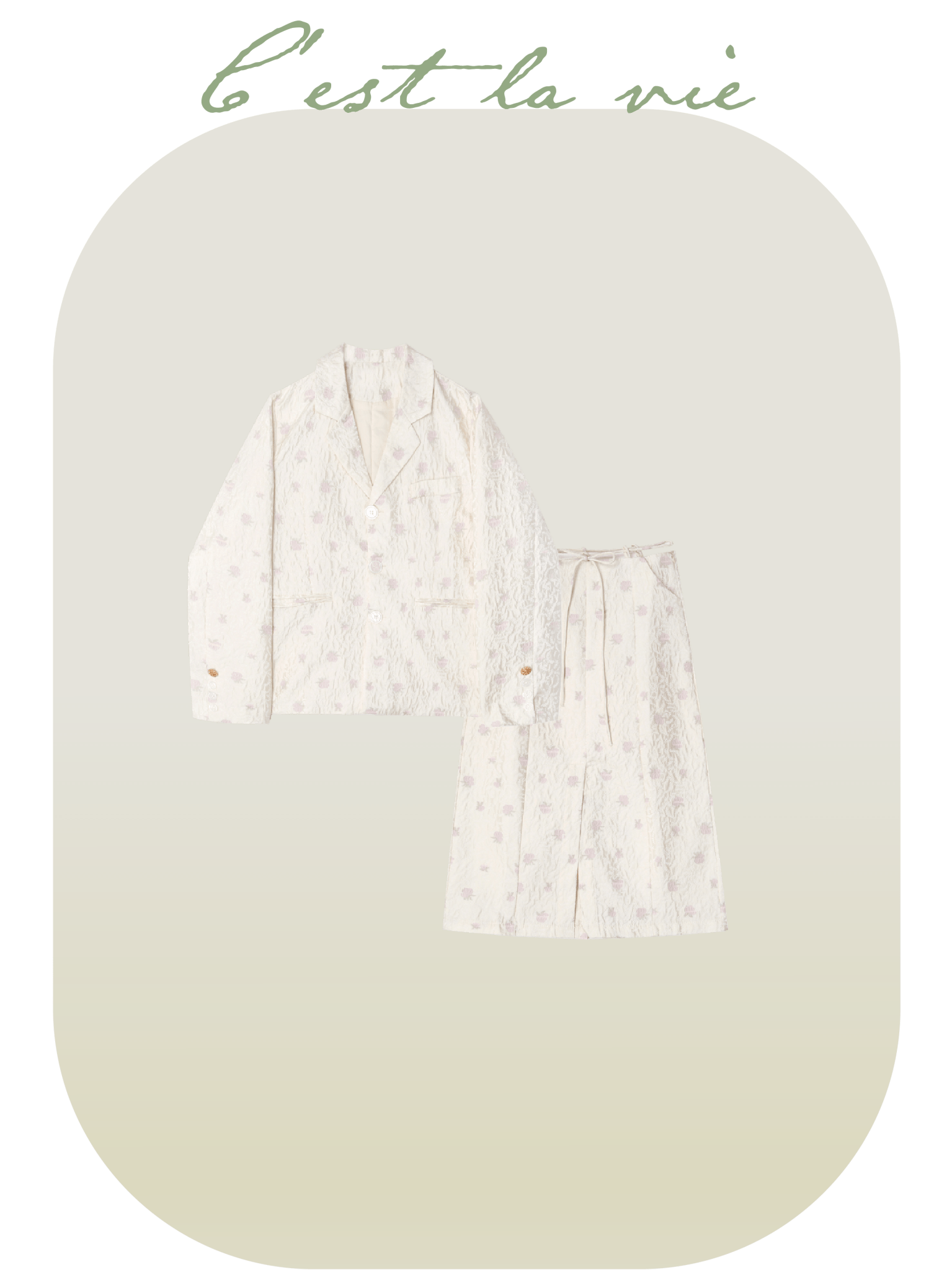 Sheer Floral Jacket Set-Up - LOVE POMME POMME