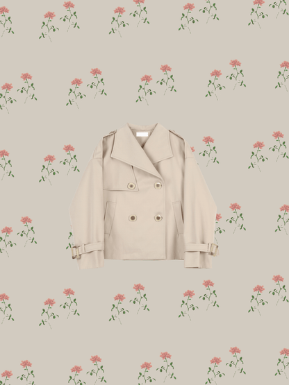 Short Double Trench Jacket - LOVE POMME POMME